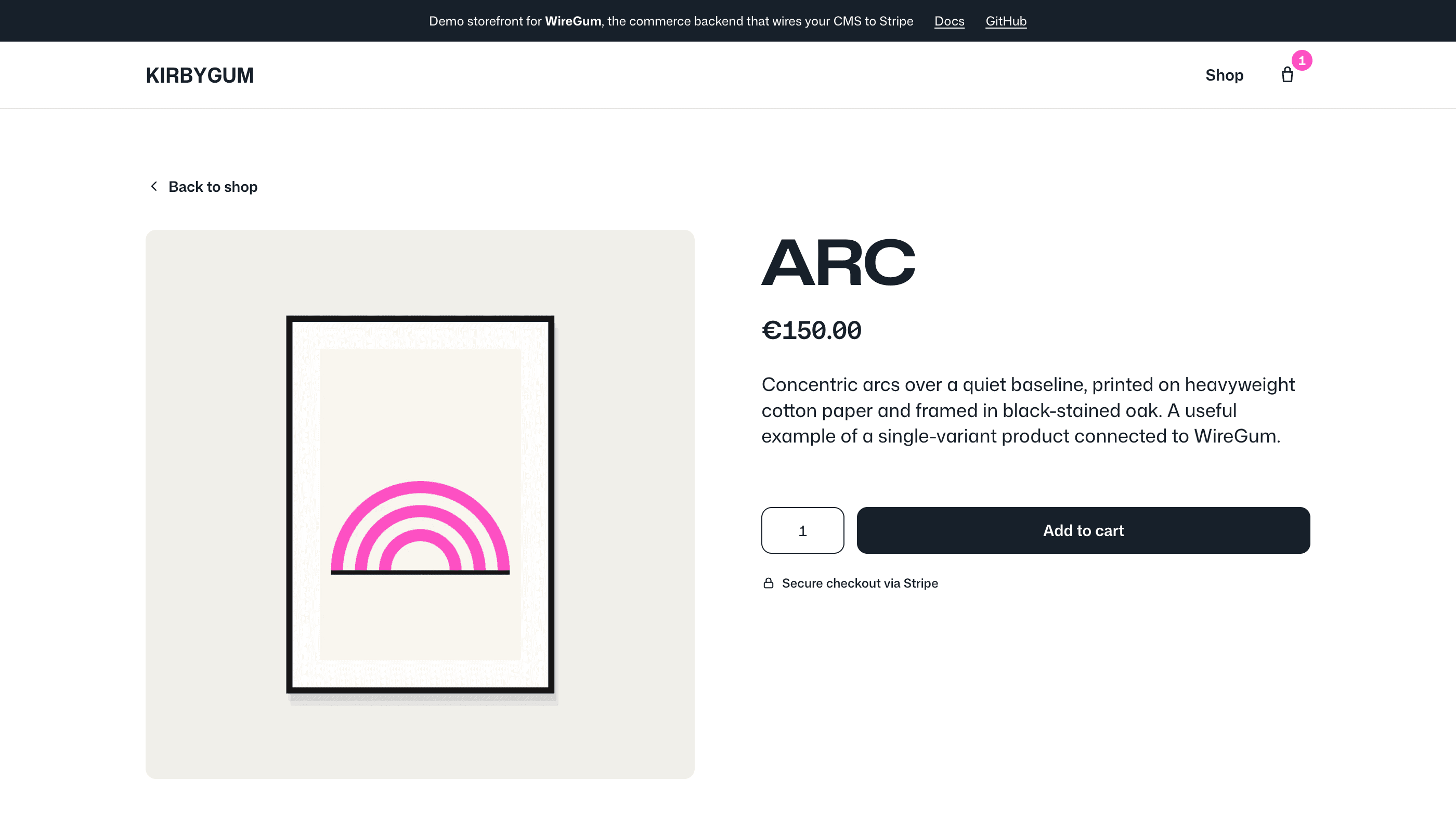 Preview of the Kirby starter kit storefront